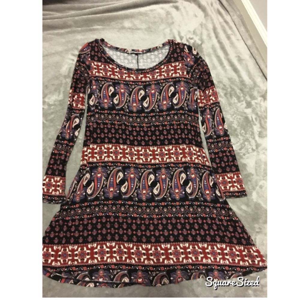 Tribal and paisley print t shirt dress